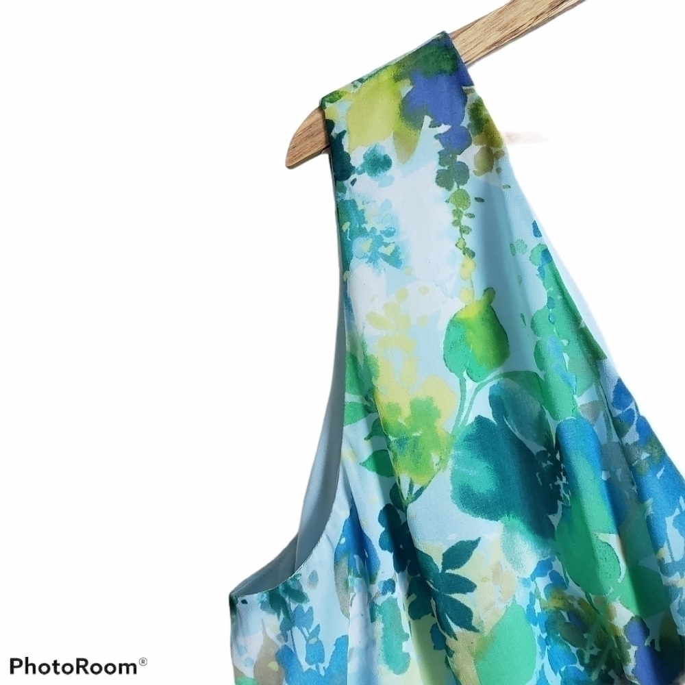 Lane Bryant blue fairycore floral v-neck midi dress - Picture 13 of 16